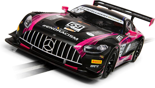 Scalextric C4242 Mercedes AMG GT3 - British GT 2020 - De Haan y KuJala, Negro/Rosa
