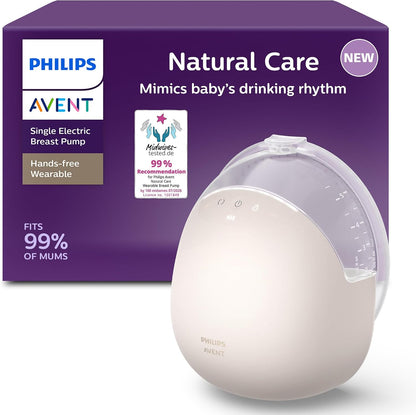 Philips Bomba tira-leite elétrica vestível Avent Natural Care (uso com as mãos livres) – imita o ritmo de sucção do bebê; protetor mamário SkinSense para máximo conforto – SCF494/11