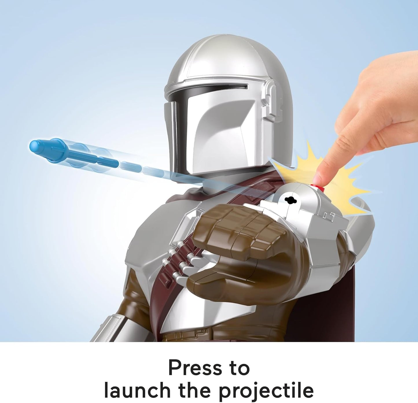 Brinquedo Fisher-Price Imaginext STAR WARS: O Mandaloriano XXL - Figura articulada de mais de 40 cm com lançador - Ideal para crianças a partir de 3 anos - HXT20