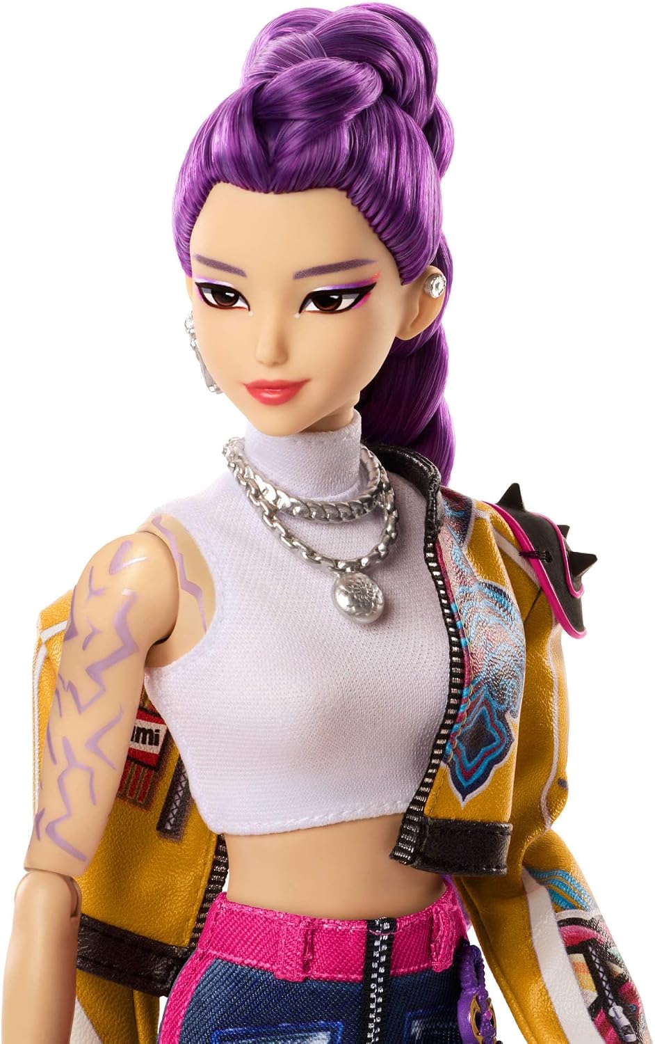 Mattel Boneca Fashion KPop Demon Hunters HUNTR/X Rumi | Com o visual da performance "How It’s Done" e acessório de espada, inspirada no filme, JRN35