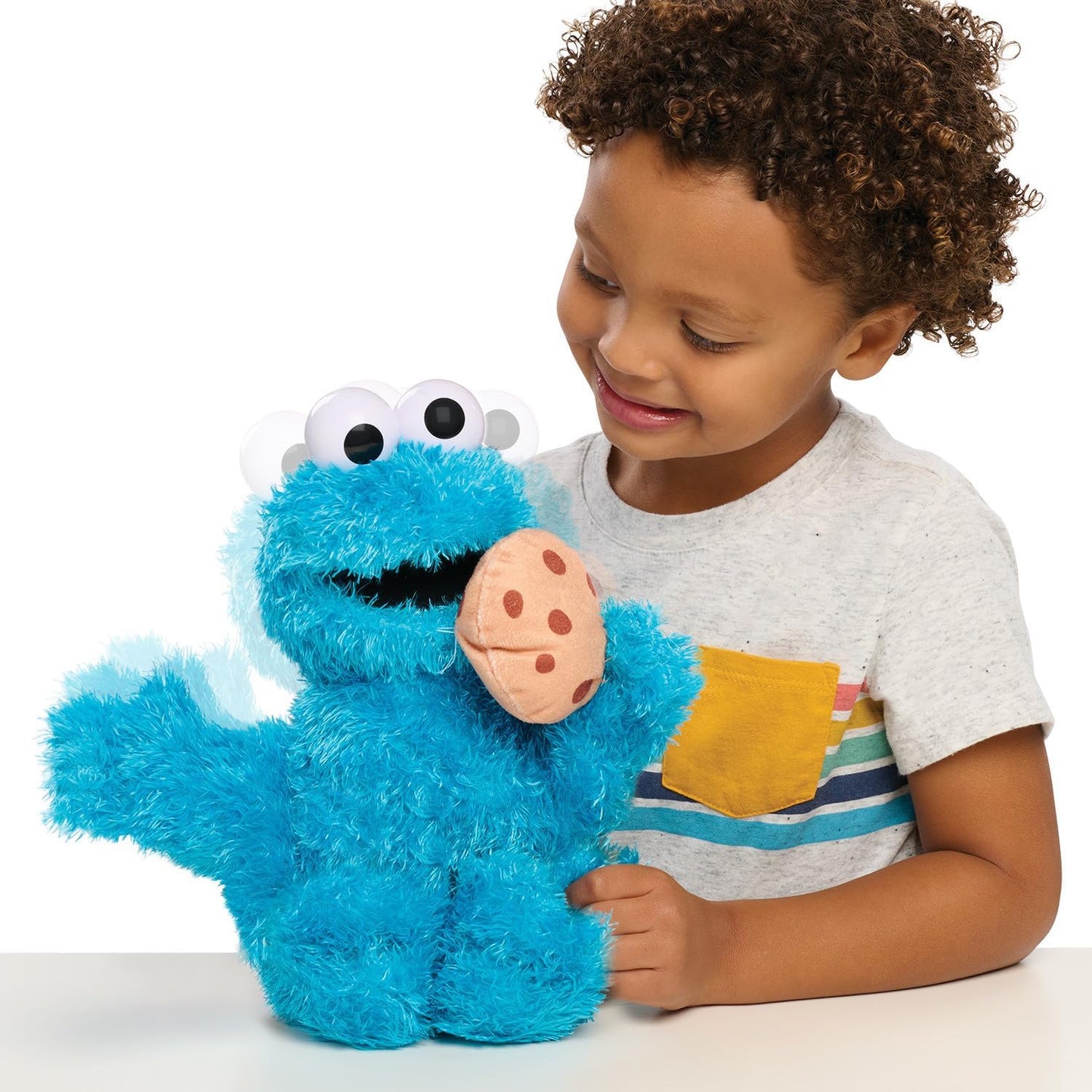 Pelúcia do Monstro das Bolachas Nom Nom da Vila Sésamo, 34 cm, com sons e movimentos, azul, da Just Play. Brinquedo infantil para crianças a partir de 18 meses.