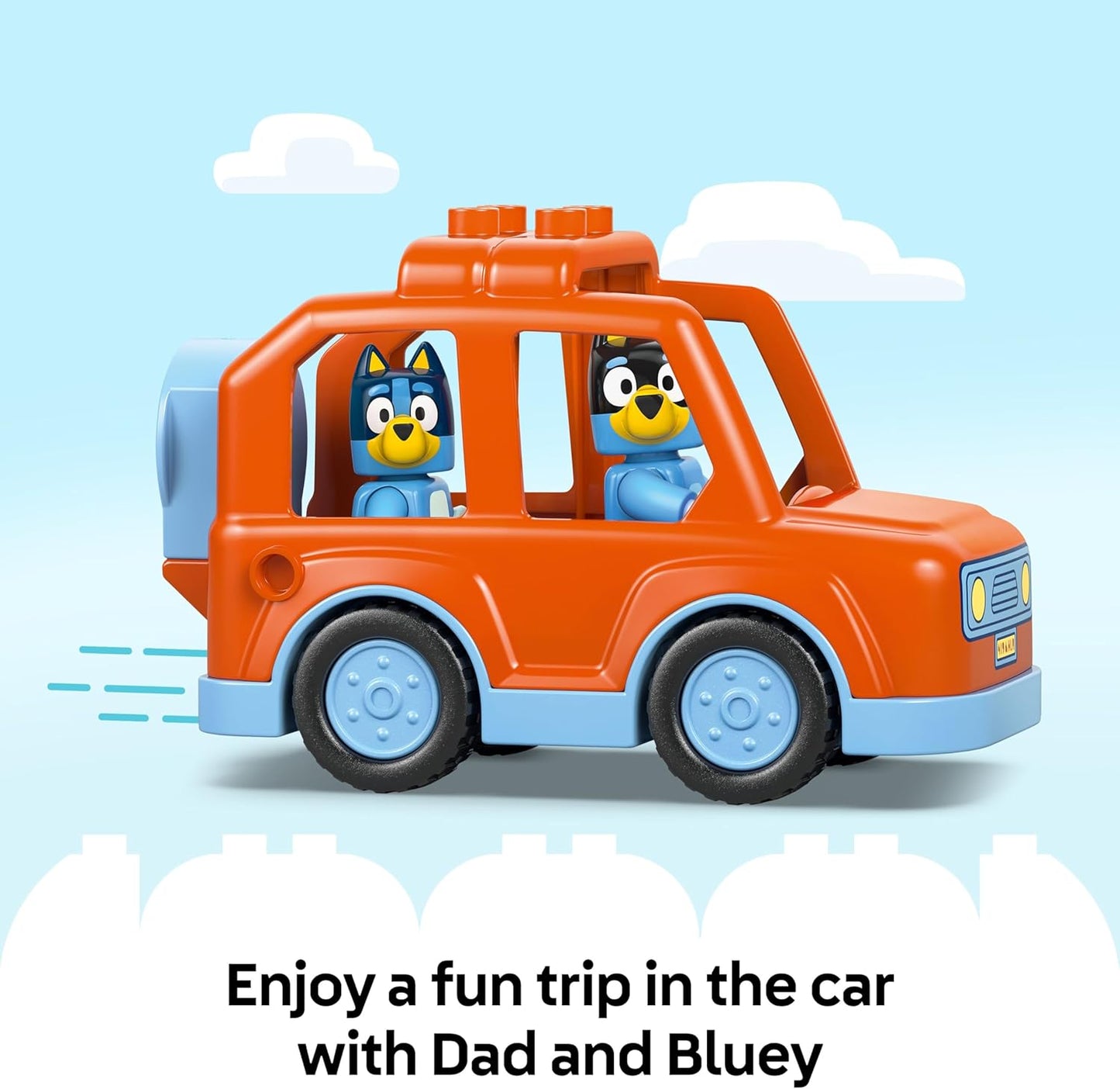 LEGO 10458 DUPLO Bluey: Viagem de Sorvete com Bluey - Brinquedo Educativo de Habilidades Motoras para Crianças, com Carrinho de Brinquedo e Suporte de Sorvete, além de 2 Figuras, incluindo Bandit - Presente para Meninas e Meninos a partir de 2 Anos -