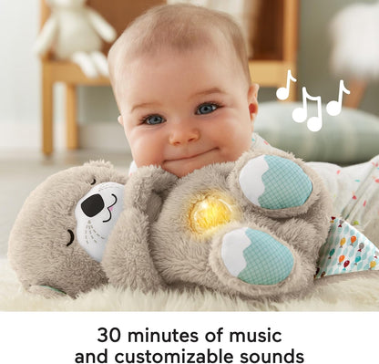 Fisher-Price Brinquedo de pelúcia para bebê com aba e pinguim oscilante com música e movimento para a barriga, hora de sentar-se, jogo sensorial, HNC10