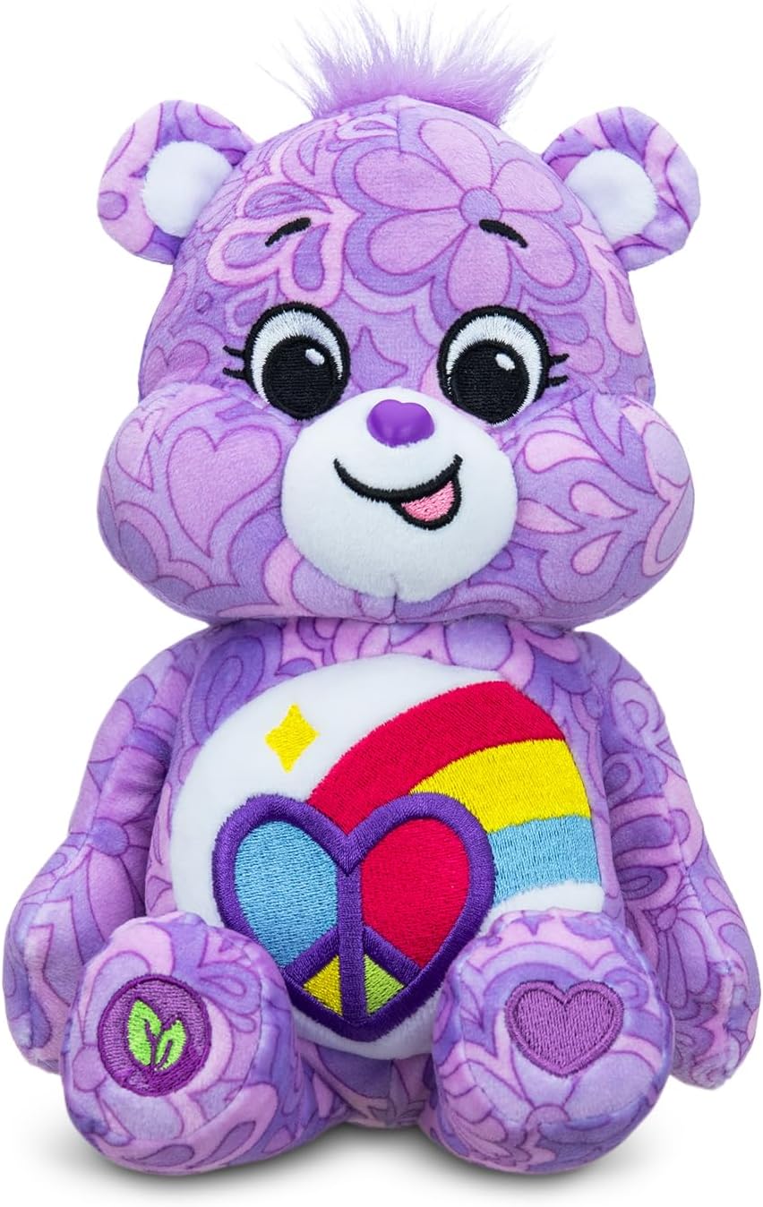 Basic Fun Ursinhos Carinhosos, Urso Coração Pacífico 22cm Pelúcia Feijão, Brinquedo de Pelúcia Bonito Colecionável, Brinquedos de Pelúcia para Crianças, Brinquedos Macios para Meninas e Meninos, Ursinhos Bonitos Adequados para Meninas Meninos