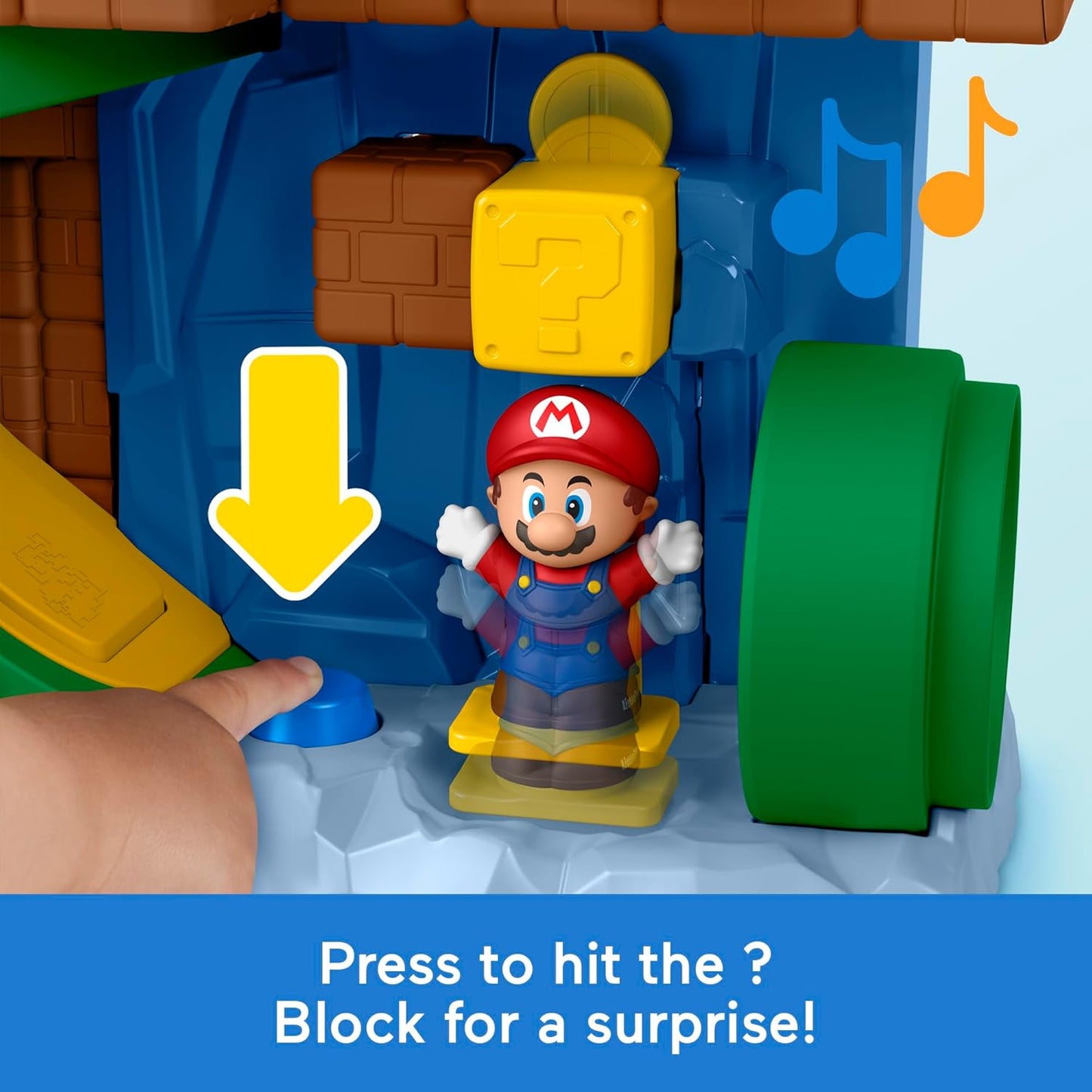 Fisher-Price Brinquedo Little People My Mario Adventure Playset com sons musicais e figuras para crianças em idade pré-escolar (18+ meses), JHG61