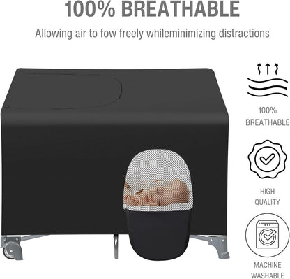 PandaEar Capa de proteção contra opacidade para berço portátil, capa protetora contra opacidade para berço portátil, tenda de proteção contra opacidade respirável e elástica para berço, para uso interno e externo.