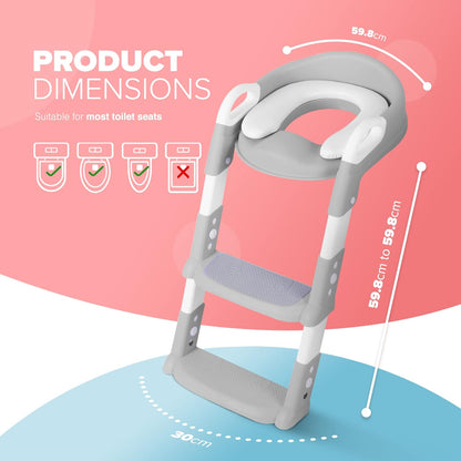 KIDOOLA Assento de escada ajustável para penico, desfralde e uso do banheiro