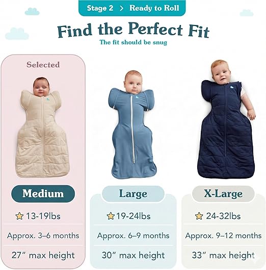 Love To Dream Swaddle Up Transition, tamanho Médio (6-8,5 kg), Branco North Star, Ajuste Perfeito, Abas Removíveis com Zíper, 1,5 Tog, Adequado para Temperaturas Amenas (18-22°C), Lavável à Máquina e com Zíper Duplo para Facilitar a Troca de Fraldas