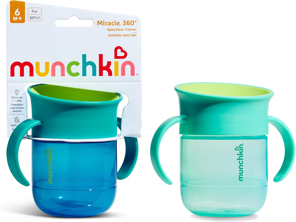 Munchkin Copo Miracle 360 para Bebês | Kit com 2 | 6m+ | 207 ml | Azul-escuro/Azul
