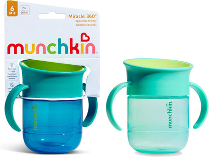 Munchkin Copo Miracle 360 para Bebês | Kit com 2 | 6m+ | 207 ml | Azul-escuro/Azul