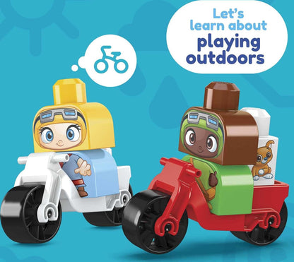 MEGA BLOKS Blocos de construção infantis Fisher-Price, classificação e reciclagem de cidade verde