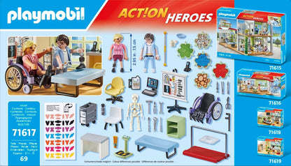 Playmobil 71617 Action Heroes: Ortopedia, tratamento atencioso de pacientes, feito com mais de 80% de materiais reciclados e de base biológica, conjuntos de jogos detalhados adequados para crianças com mais de 4 anos