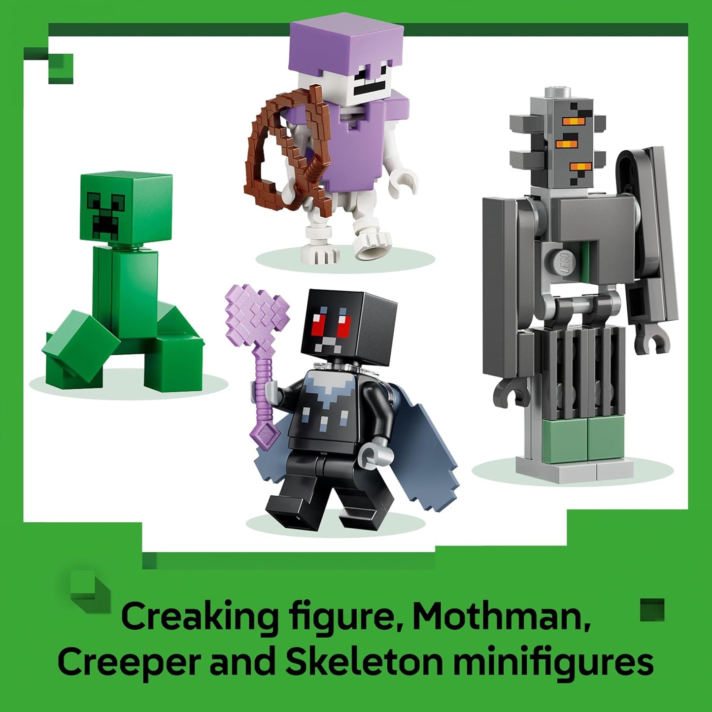 LEGO Minecraft O Jardim Pálido - Brinquedo em Miniatura com Minifigura Rangente e Figuras de Mobs Homem-Mariposa, Creeper e Esqueleto - Presente para Jogadores a partir de 7 Anos - 21586