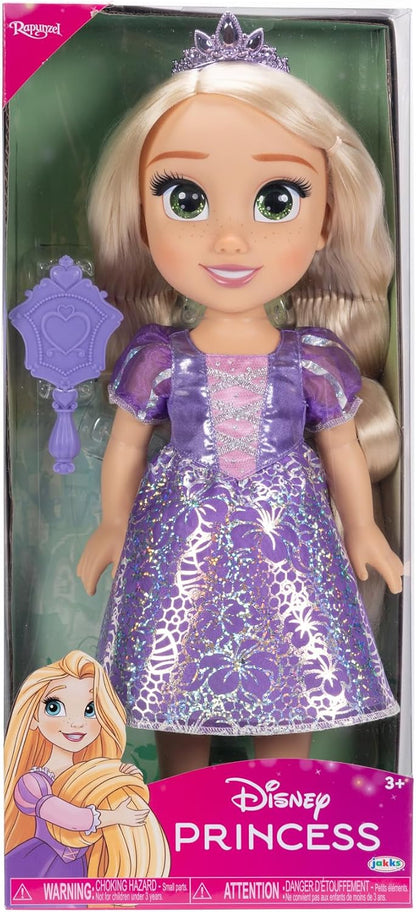 Disney Boneca Princess My Friend Rapunzel 35 cm O novo e lindo traje inclui uma saia com estampa holográfica em tom de platina