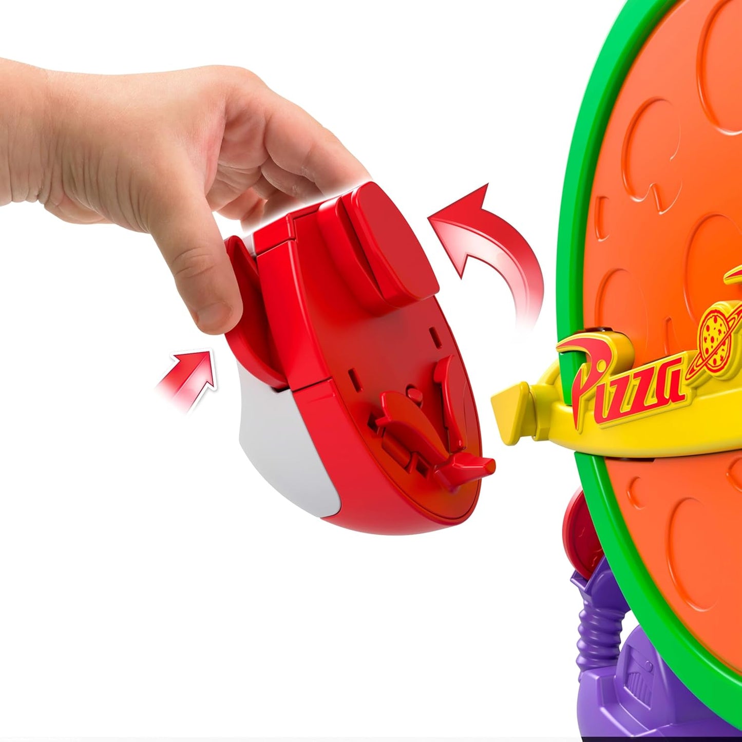 Fisher-Price Imaginext Disney e Pixar Toy Story Pizza Planet Playset com figuras de ação de Buzz Lightyear e seu amigo alienígena de 7,6 cm, foguete de brinquedo e projéteis, JKW20