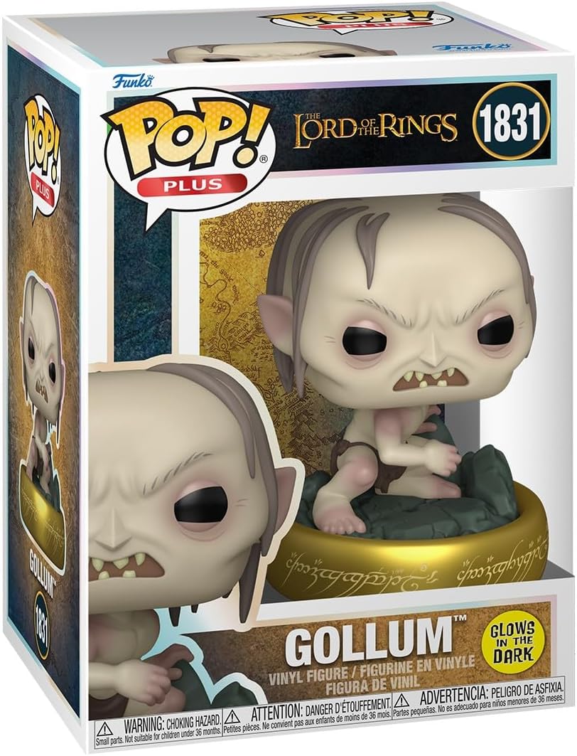 Funko Pop! Plus: Senhor dos Anéis S9 – Gollum - Brilha no Escuro - Figura de Vinil Colecionável - Ideia para Presente - Produtos Oficiais - Brinquedos para Crianças e Adultos - Fãs de Cinema - Figura Modelo para Colecionadores