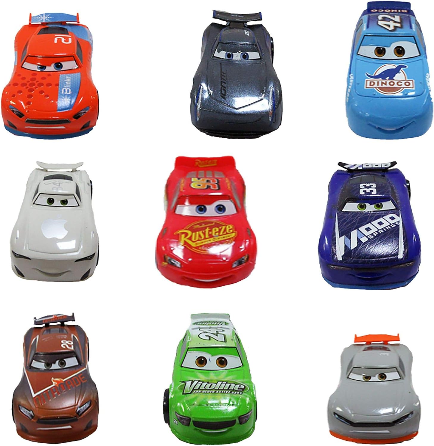 Disney Store Playset oficial Pixar Cars Deluxe, 9 unidades, figuras de