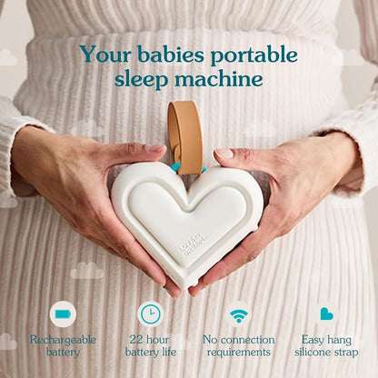 Love To Dream™ Aparelho Portátil para Dormir Bebê - Terapia Sonora Relaxante e para Dormir, 9 Sons Suaves para Bebês, Ruído Branco e Canções de Ninar com Luz Noturna, Design Compacto, Volume Ajustável e Detecção de Choro