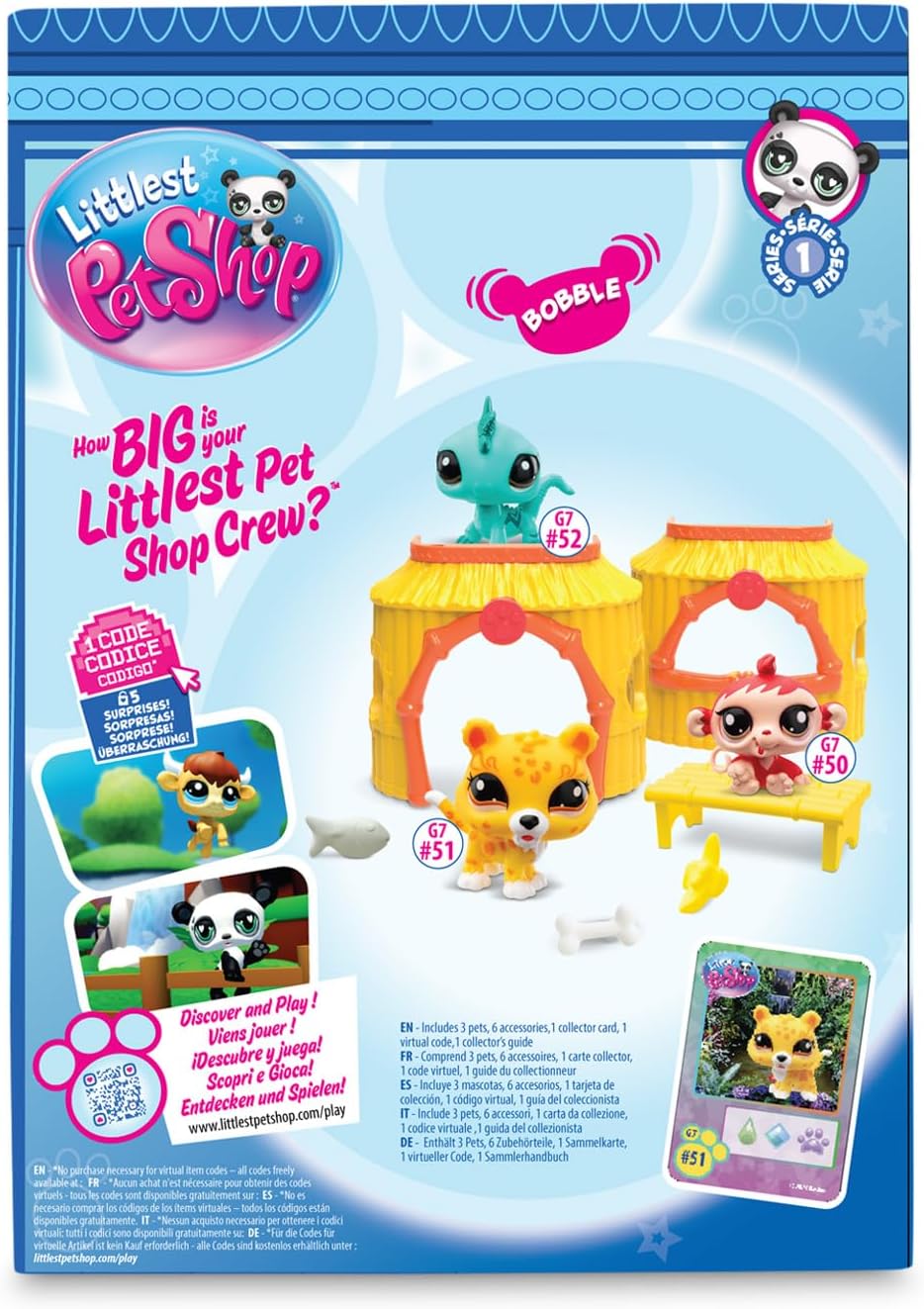 Littlest Pet Shop Tiki Jungle Playpack | O pacote contém 3 mini brinquedos LPS, 3 acessórios, 1 cartão colecionável e 1 código virtual | Brinquedos colecionáveis para meninas e meninos