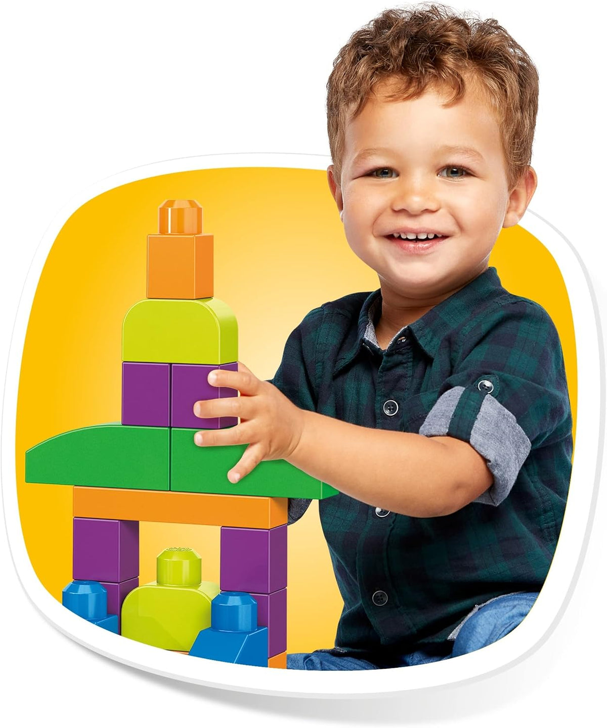 Mega Blocos de Montar Bloks Fisher-Price – Brinquedo para Crianças Pequenas (1 a 3 anos) – Conjunto "Build 'N Create" com 250 Peças