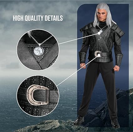 DISGUISE Fantasia oficial de The Witcher Geralt de Rivia, fantasias de Halloween para adultos tamanho L