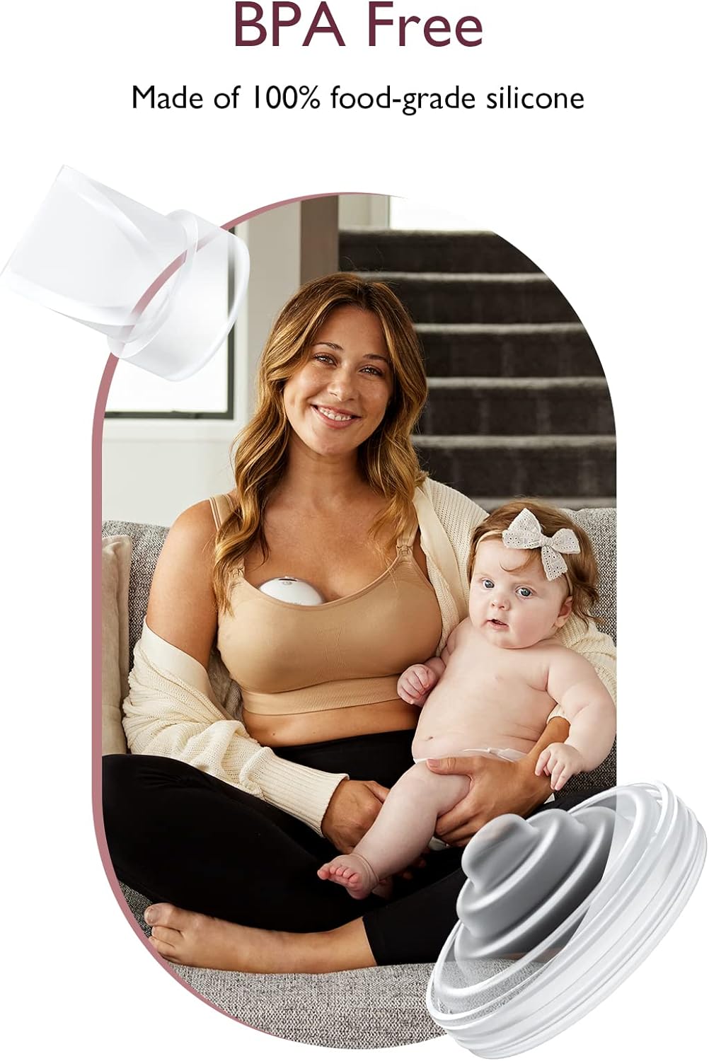 Momcozy Válvulas bico de pato e diafragma de silicone compatíveis com Momcozy M5. Acessórios originais de substituição para bomba tira leite Momcozy M5, 1 pacote