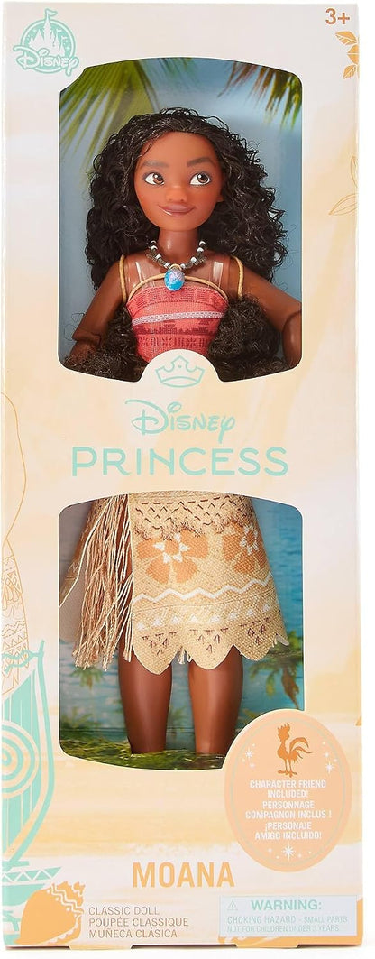 Disney Boneca Clássica Oficial da Moana para Crianças, 30 cm, Brinquedo Totalmente Articulado com Traje Icônico e Personagem Amigo Surpresa – Indicado para Maiores de 3 Anos