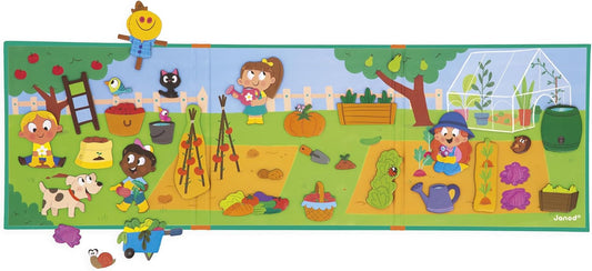 Janod - Magnéti'Stories A Horta - Jogo Magnético Educativo 30 Ímãs - Brinquedo Infantil de Papelão FSC - Desenvolve a Imaginação e a Motricidade Fina - A partir dos 3 Anos - J05449