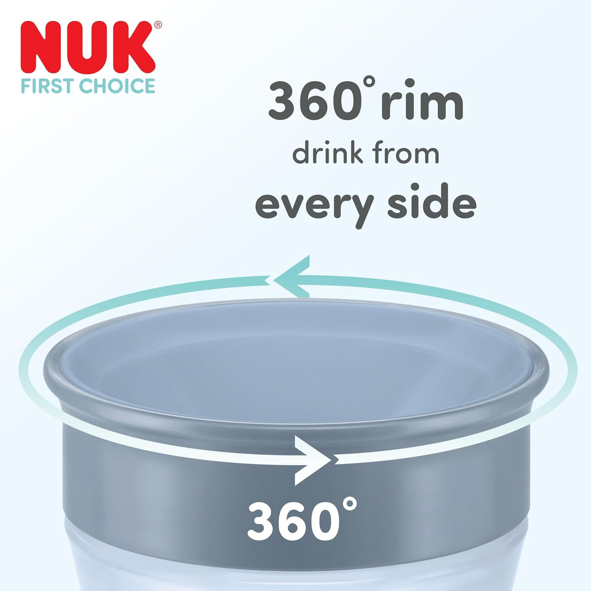NUK Copo de Treinamento Magic Cup | 8+ meses | 230 ml | Borda 360° antivazamento | Copo para crianças pequenas | Baleia Azul | 1 unidade