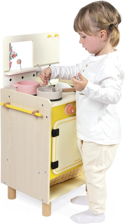 Janod - Cozinha infantil grande de madeira equipada com 2 fornos, Janod - Cozinha infantil de madeira equipada com forno, anod - Kitchenette infantil de madeira - Cozinha de brincar compacta para crianças - Equipada com forno