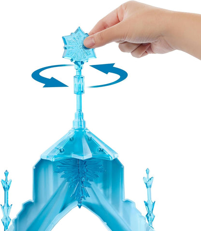 Mattel Conjunto de Brinquedo Castelo de Gelo da Elsa (Disney Frozen) da , com mais de 76 cm de altura | Inclui boneco do Olaf, 5 áreas de brincar, 21 acessórios e possibilidade de brincar em 360 graus; inspirado nos filmes Disney Frozen, JGG41