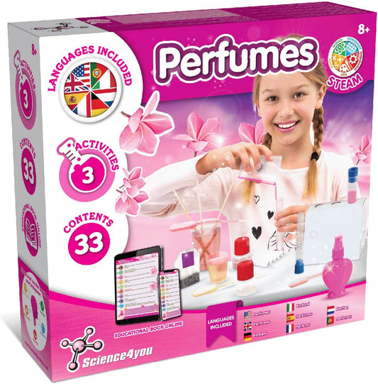 Science4you Kit de fabricação de perfumes para meninas e meninos - Faça seus próprios perfumes para crianças, kit científico, experimentos cosméticos, brinquedos de haste, presente de beleza ideal para a Páscoa