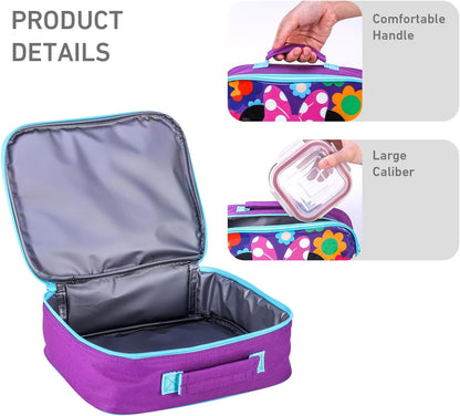 Disney Bolsa retangular isolada para lancheira Minnie Mouse para meninos e meninas, tamanho perfeito para embalar lanches quentes ou frios para escola e viagens, sem BPA