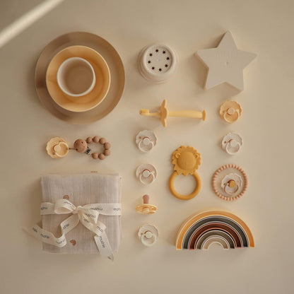 Mushie Tigelas para Jantar Infantil | Conjunto de 2 Tigelas Reutilizáveis Livres de BPA | Podem ser Lavadas na Lava-louças e Usadas no Micro-ondas | Fabricadas na Dinamarca | Redondas (Verde Narciso Claro)