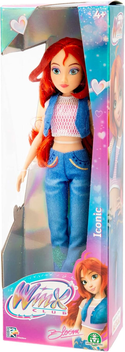 Winx Boneca Icônica – Bloom com Roupa Característica e Articulações – Boneca Fashion Clássica de 27cm com Cabelo Vermelho – Brinquedo Oficial do Clube Winx para Meninas – Brincadeira Mágica de Aventura – Idade 4+