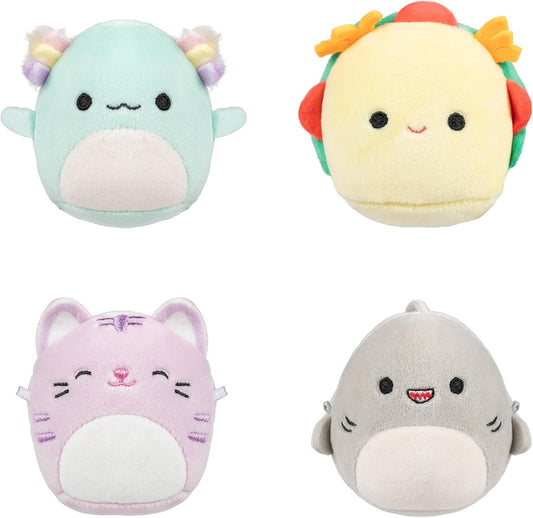 Squishmallows Micromallows Original 4-Pack Irina Axolotl, Tabitha Cat, Tex Taco, Gordon Shark