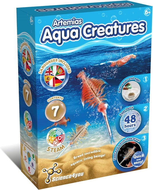 Science4you Artemias Aquatic Sea Creatures (família Triops) - Kit para criar seus próprios dragões aquáticos - Inclui ovos aquáticos - Kits de ciências para crianças de 6, 7, 8, 9, 10 anos ou mais Brinquedos educativos para meninos e meninas