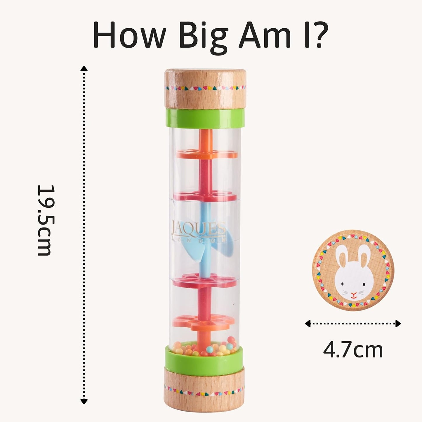 Jaques of London Brinquedo para bebês Rainmaker da com sons suaves de chuva | Brinquedos sensoriais de madeira premium | Brinquedos ideais para meninos e meninas de 1 ano | Desde 1795