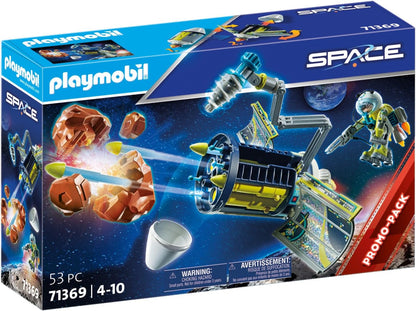 Playmobil Pacote promocional 71369 Space Meteoroid Destroyer, missão no espaço sideral, dramatização divertida e imaginativa, conjunto de jogos adequado para crianças de 4 anos ou mais