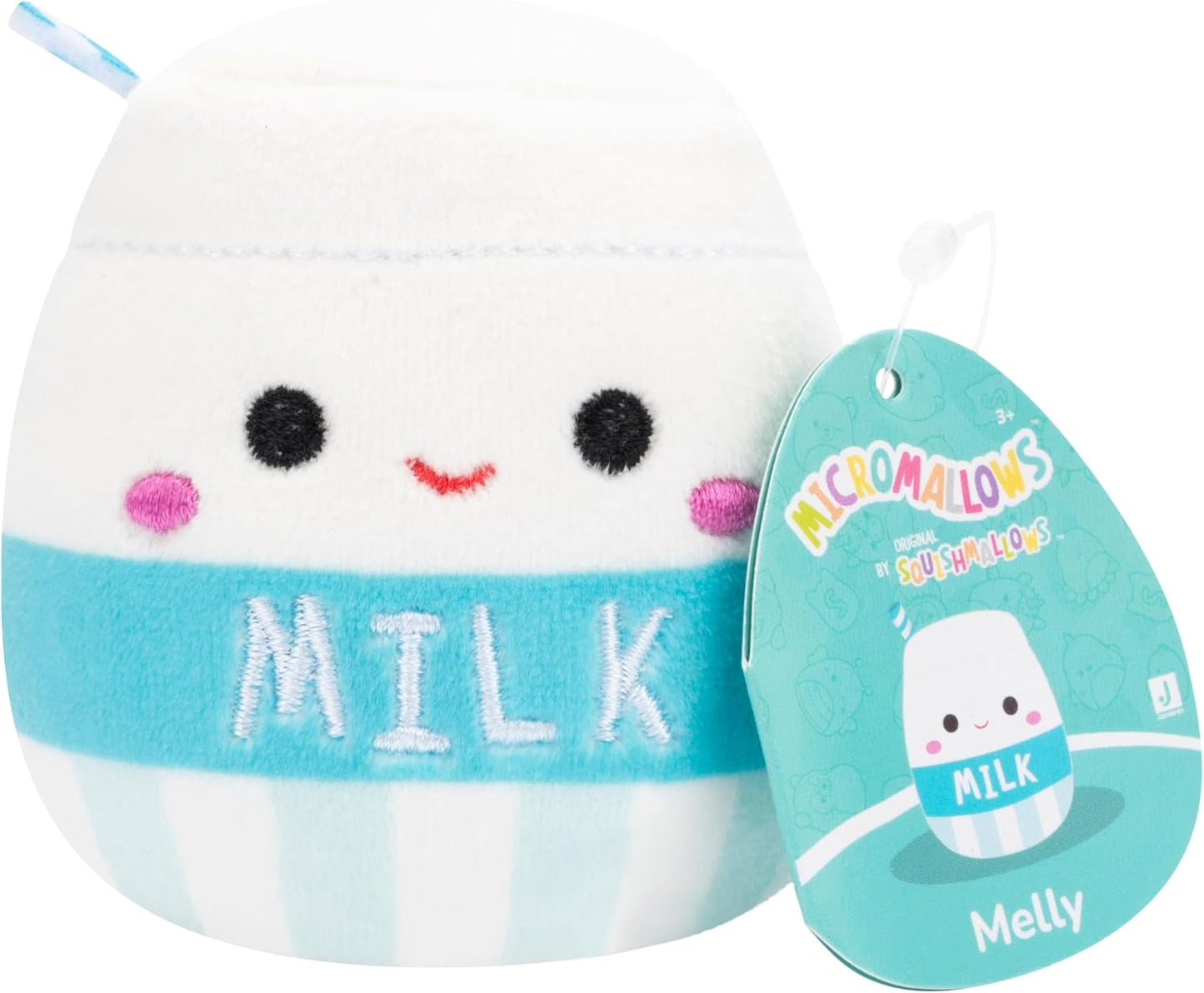 Micromallows Squishmallows Pacote de 4 – Clara Cupcake, Fifi Fox, Henry Turtle, Melly Milk Carton, Multicor