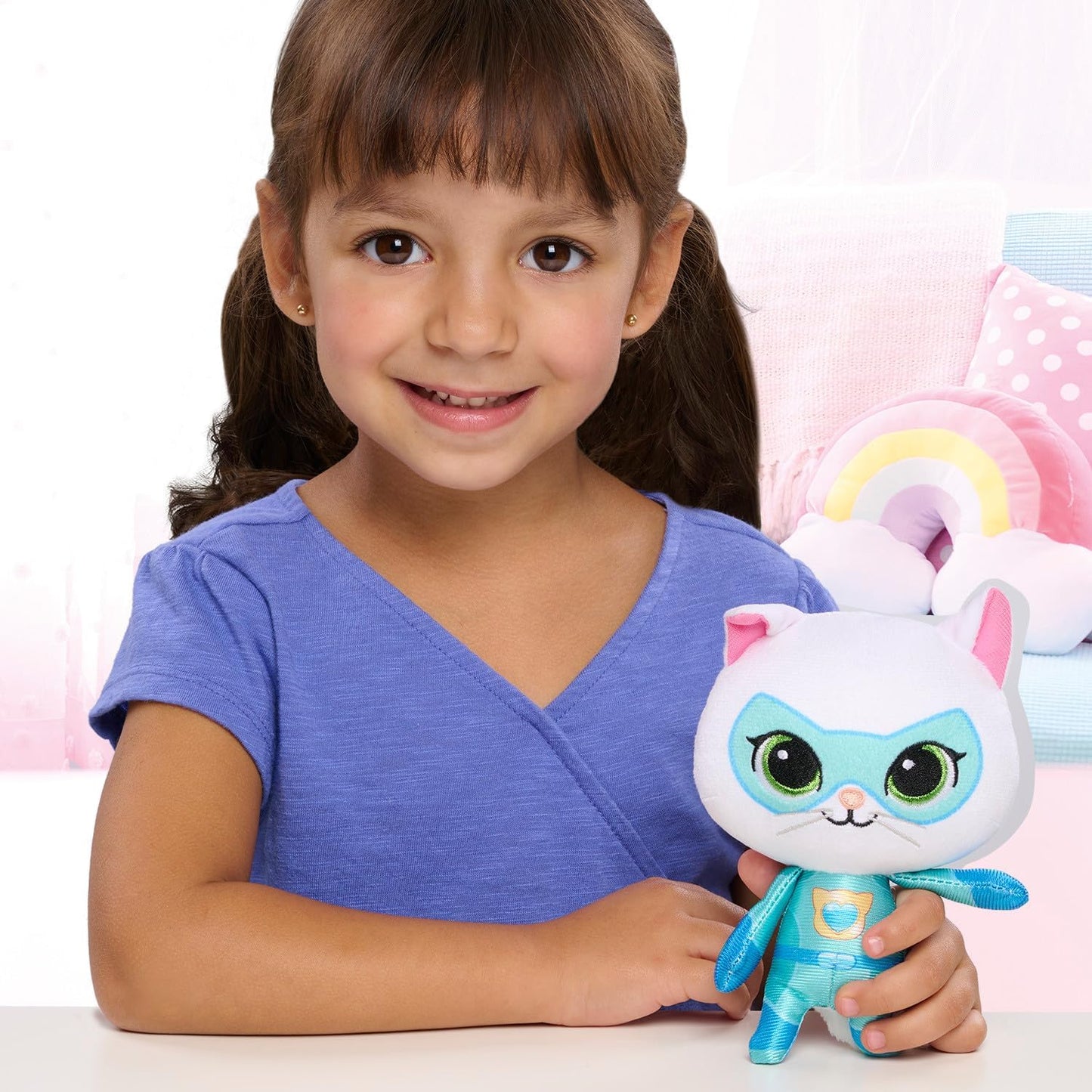 Just Play Disney Junior SuperKitties Pelúcia Pequena de 16,5 cm, Bitsy, Gatinha, Brinquedo Infantil para Crianças a partir de 2 Anos
