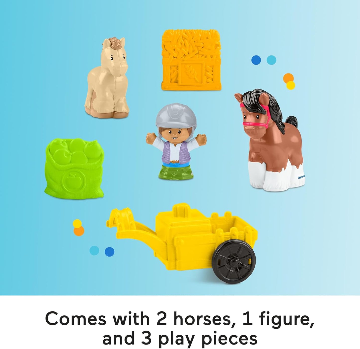 Fisher-Price Little People - Conjunto de Estábulo com Cavalos, Sons, Figuras e Acessórios para Crianças a partir de 1 Ano, HWR84