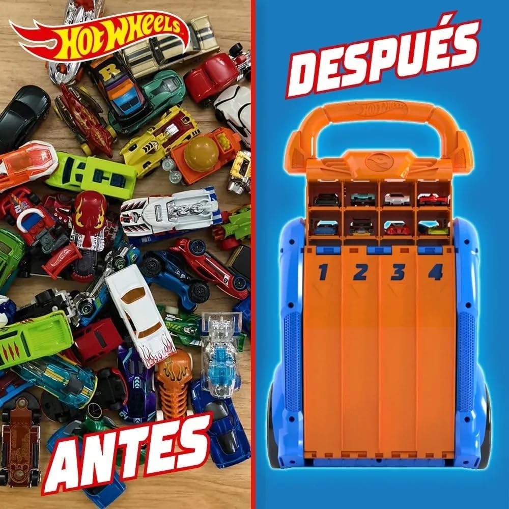 Hot Wheels Estojo Lançador | Armazena até 20 carrinhos | 2 em 1: estojo de armazenamento e lançador que se conecta a outros conjuntos | Para crianças a partir de 3 anos | (Carrinhos não incluídos)