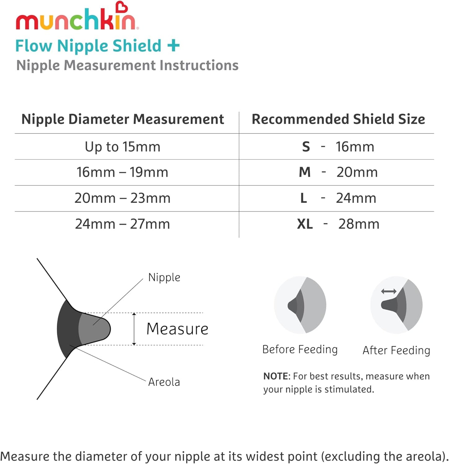 Munchkin Flow Nipple Shield+ | Acompanhe o fluxo de leite enquanto amamenta | Amamentação e itens essenciais para o bebê