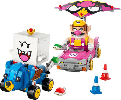 LEGO Super Mario: Mario Kart – Wario e Rei Boo - Brinquedo interativo com 2 carros e 2 figuras para brincar e exibir - Presente gamer para meninos e meninas a partir de 8 anos - 72038