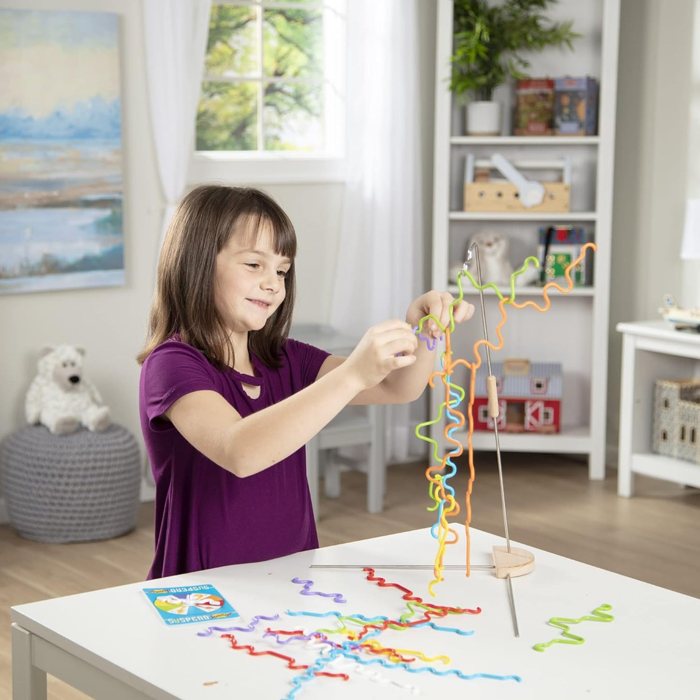 Melissa &amp; Doug suspenden juegos familiares para niños y adultos | Juego de mesa de juguete de equilibrio de torre apilable | Juegos de actividades para regalos familiares | Juegos de viaje al aire libre para niños de 8 a 12 años | Juegos