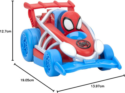 Veículo com Rodas e Teia do Homem-Aranha e Seus Incríveis Amigos da Marvel - Veículo de Fricção do Homem-Aranha - Apresenta o Super-Herói Homem-Aranha Embutido - Brinquedos com Seus Amigos Amigáveis da Vizinhança