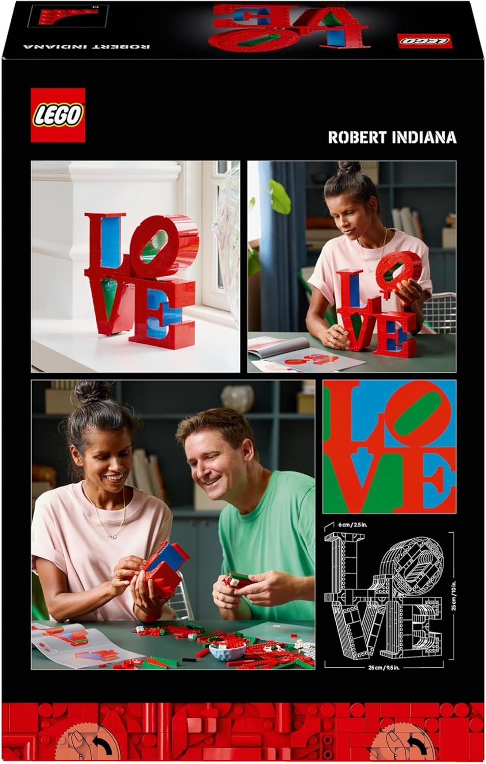 LEGO Conjunto de construção Art LOVE, kit de modelo para adultos construirem, ótimo como peça de decoração de escritório doméstico ou presente de noivado para casais, decoração de dia dos namorados para ela ou ele