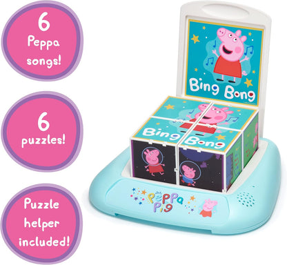 Blocos de quebra-cabeça musicais da Peppa Pig Wow! Stuff | Brinquedo educativo pré-escolar com 6 canções de ninar | Para crianças de 2, 3, 4 e 5 anos (brinquedos da Peppa Pig)