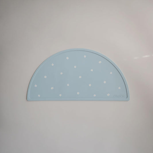 Mushie Tapete de silicone para crianças | Design antiderrapante | Material: Silicone de qualidade alimentar | Fácil de limpar e resistente a manchas | Livre de BPA e ftalatos (Margarida branca)